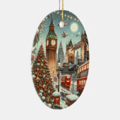 Londons festlicher Splendor - ein lebendiger Weihn Keramik Ornament (Rechts)