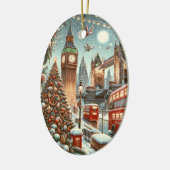 Londons festlicher Splendor - ein lebendiger Weihn Keramik Ornament (Links)
