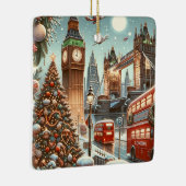 Londons festlicher Splendor - ein lebendiger Weihn Keramikornament (Rechts)