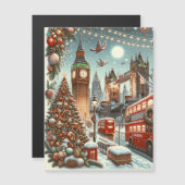 Londons festlicher Splendor - ein lebendiger Weihn Magnetkarte (Vorne/Hinten)