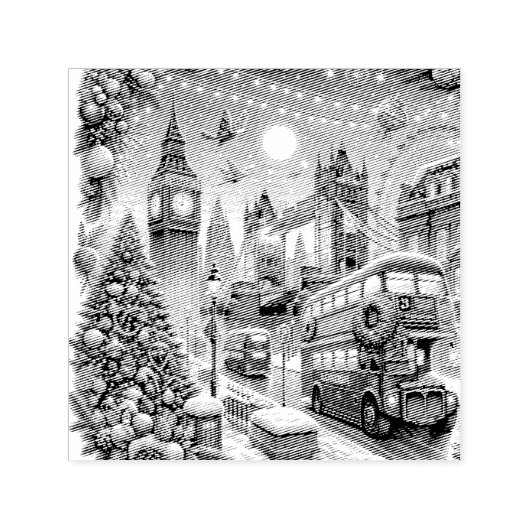 Londons festlicher Splendor - ein lebendiger Weihn Permastempel (Design)