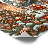 Londons festlicher Splendor - ein lebendiger Weihn Poster (Ecke)