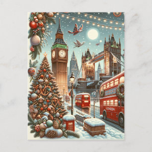 Londons festlicher Splendor - ein lebendiger Weihn Postkarte