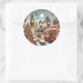 Londons festlicher Splendor - ein lebendiger Weihn Runder Aufkleber (Tasche)