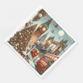 Londons festlicher Splendor - ein lebendiger Weihn Serviette (Ecke)