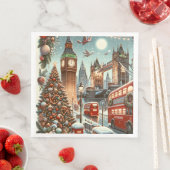 Londons festlicher Splendor - ein lebendiger Weihn Serviette (Beispiel)