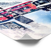 Londons Iconic Black Taxi Cabs (F) Poster (Ecke)