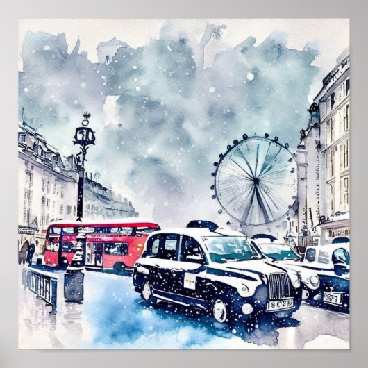 Londons Iconic Black Taxi Cabs (F) Poster (Vorne)