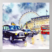 Londons Iconic Black Taxi Cabs (G) Poster (Vorne)