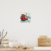 Londons Ikonische Doppeldecker-Busse, (B) Poster (Küche)