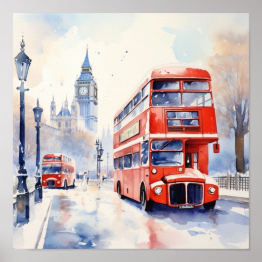 Londons Ikonische Doppeldecker-Busse, c) Poster (Vorne)