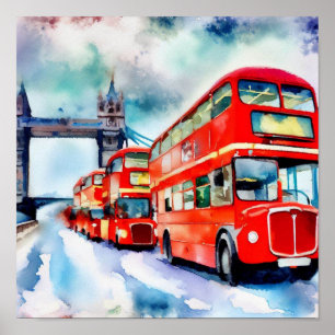 Londons Ikonische Doppeldecker-Busse, G Poster