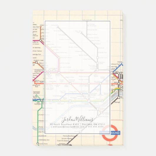 Londons Untergrund-Karte Post-it Klebezettel (Vorderseite)