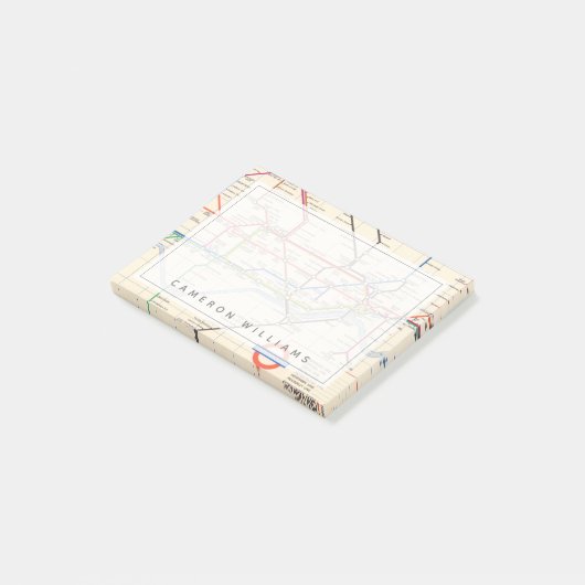 Londons Untergrund-Karte Post-it Klebezettel (angewinkelt)