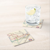 Londons Untergrund-Karte Rechteckiger Pappuntersetzer (Vor Ort)