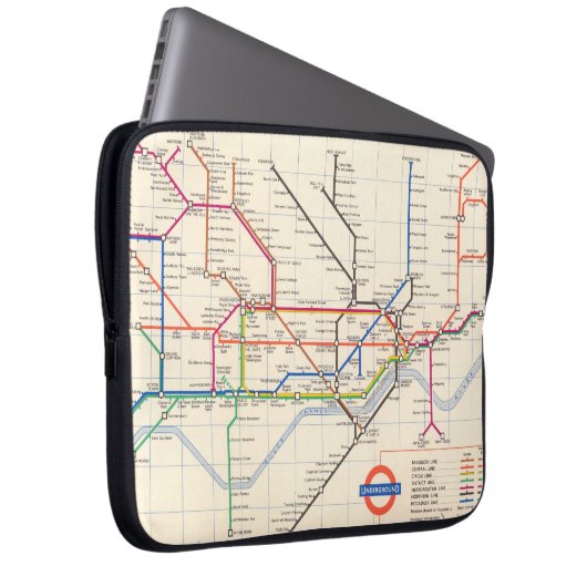 Londons Untergrund Map Laptopschutzhülle (Vorne Rechts)