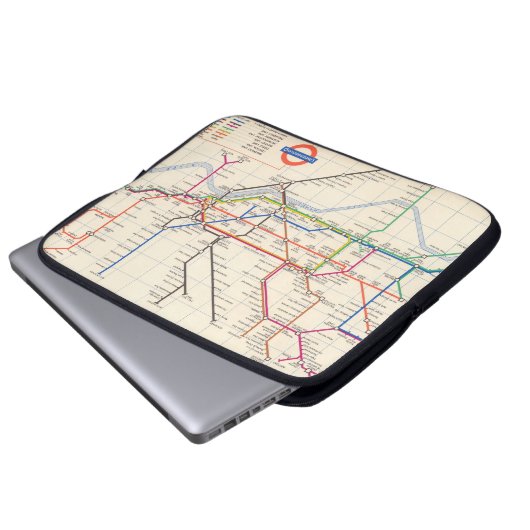Londons Untergrund Map Laptopschutzhülle (Vorne Knopf)