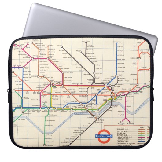 Londons Untergrund Map Laptopschutzhülle (Vorderseite)