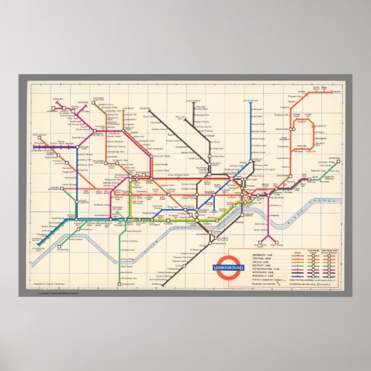 Londons Untergrund Map Poster (Vorne)