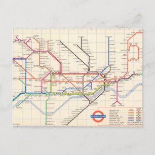 Londons Untergrund Map Postkarte