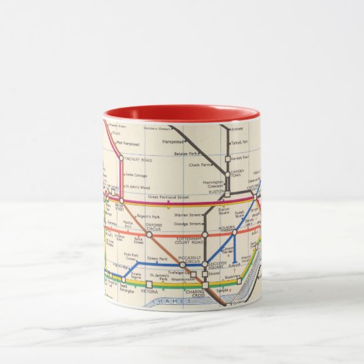 Londons Untergrund Map Tasse (Zentrum)