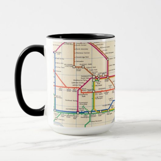 Londons Untergrund Map Tasse (Links)