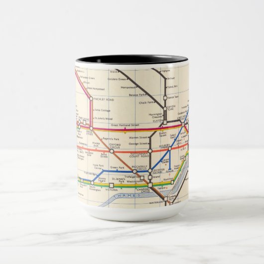 Londons Untergrund Map Tasse (Zentrum)