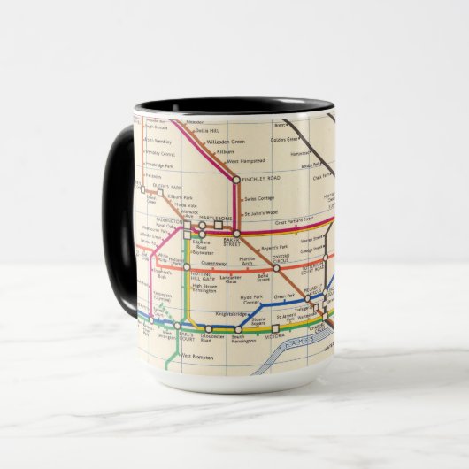 Londons Untergrund Map Tasse (Vorderseite Links)
