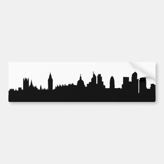 Londonskyline-Silhouette Cityscape Autoaufkleber (Vorne)