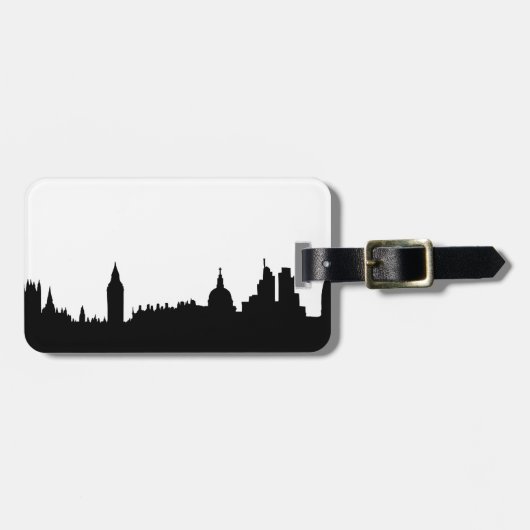 Londonskyline-Silhouette Cityscape Gepäckanhänger (Vorderseite horizontal)