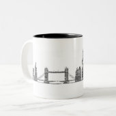 Londonskyline-Tasse Zweifarbige Tasse (Vorderseite Links)