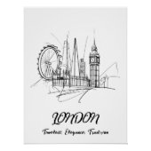 Londres: Elegancia Atemporal - Arte Lineal Poster (Vorderseite)