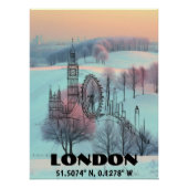 Londres: Skyline Arte de Linea Coordenadas y Foto Poster (Vorderseite)