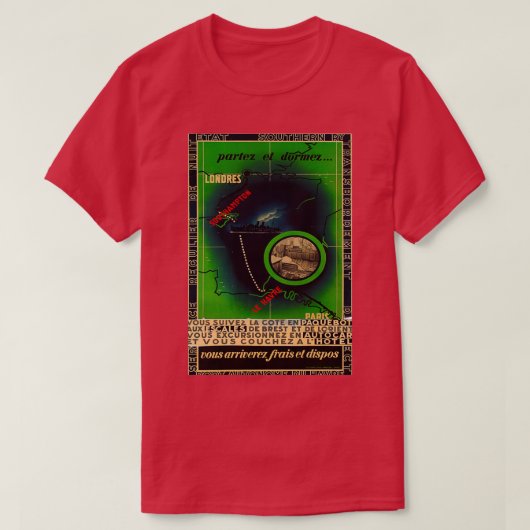 Londrez Paris Vintage Reiseplakat T-Shirt (Design vorne)