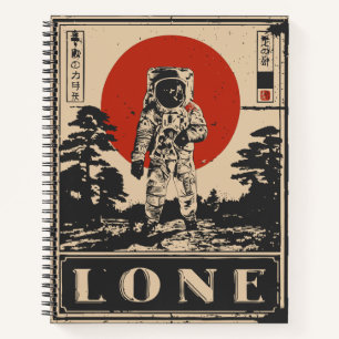 Lone Astronaut Space Explorer Solides Design Notizblock