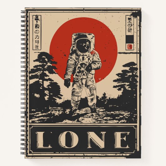 Lone Astronaut Space Explorer Solides Design Notizblock (Vorderseite)