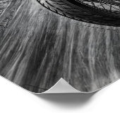  Lone Biker Crosses Suspension Bridge City Skyline Poster (Ecke)