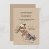 Lone Bird Bereavement Danke Notecard (3.5 x 5) Mitteilungskarte (Vorne/Hinten)