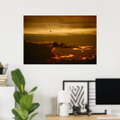 Lone Bird in a Firey Sky (Poster) Poster (Heimbüro)