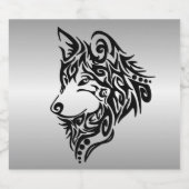 Lone Black Tribal Wolf Bierflaschenetikett (Einzelnes Label)