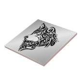 Lone Black Tribal Wolf Fliese (Seite)