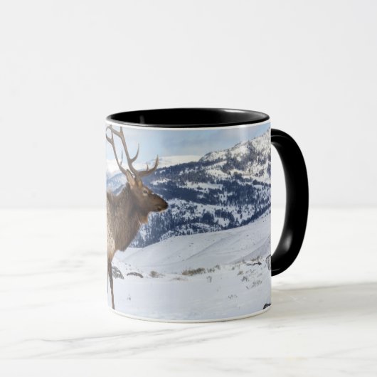 Lone Bull Elk | Yellowstone-Nationalpark Tasse (VorderseiteRechts)