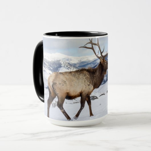 Lone Bull Elk | Yellowstone-Nationalpark Tasse (Vorderseite Links)