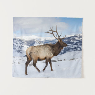 Lone Bull Elk Yellowstone-Nationalpark Wandteppich