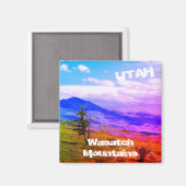 "Lone Cedar" Wasatch Mountains, Utah Landschaft Magnet (Vorderseite/Rückseite)