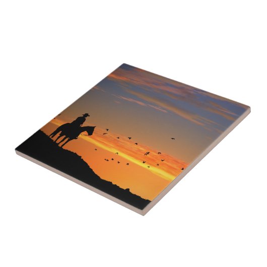 Lone Cowboy Art Tile Fliese (Seite)