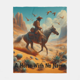 Lone Cowboy in Wüstenschlucht - Surrealer Western  Fleecedecke