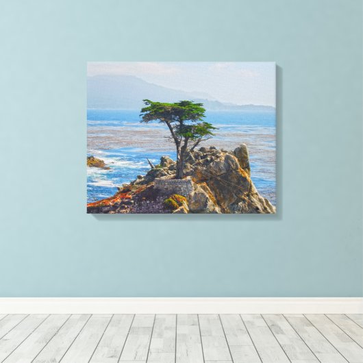 Lone Cypress, Monterey, California Canvas Print Leinwanddruck (Insitu (Holzboden))