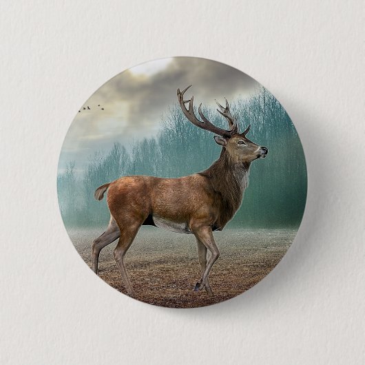 Lone Dee in Misty Forest Button (Vorderseite)