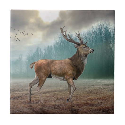 Lone Dee in Misty Forest Fliese (Vorderseite)